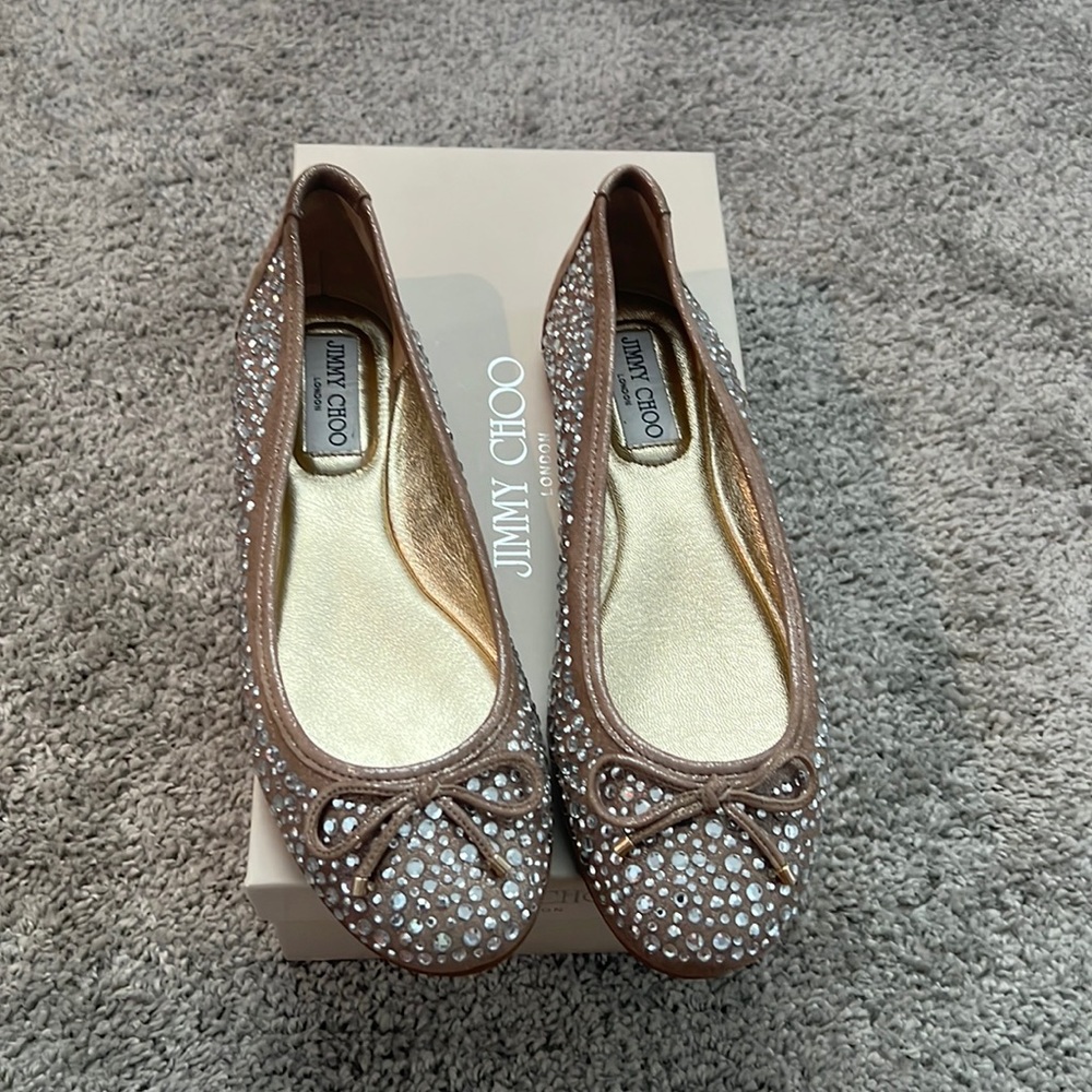 Jimmy choo slides w box and dust bag